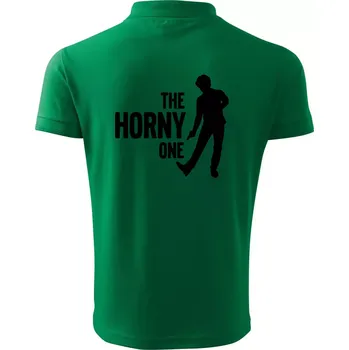 Pánská košile Bachelor party - The horny one - Polokošile pánská Pique Polo 203 - 5XL ( Středně zelená )