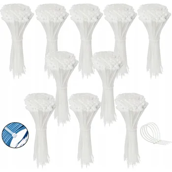 Organizace kabelů Upínací pásky, bílé stahovací pásky 300 x 4,8 mm 1000 ks