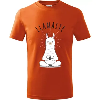 Chlapecké tričko Yoga Llamaste - Tričko dětské bavlněné - 122 cm/6 let ( Oranžová )