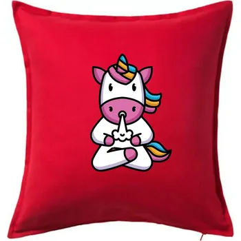 Polštář Yoga funící jednorožec - Polštář 50x50 - 50x50 - Pouze potah ( Červená )