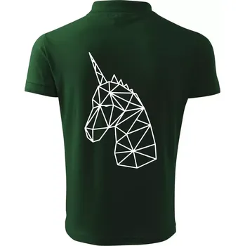 Pánská košile Geometrie - Jednorožec - Polokošile pánská Pique Polo 203 - 2XL ( Lahvově zelená )