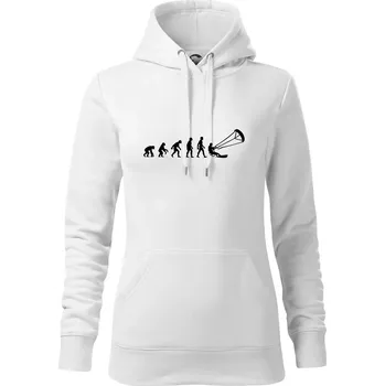 Dámská mikina Evoluce KITEBOARDING - Mikina dámská Cape s kapucí - S ( Bílá )