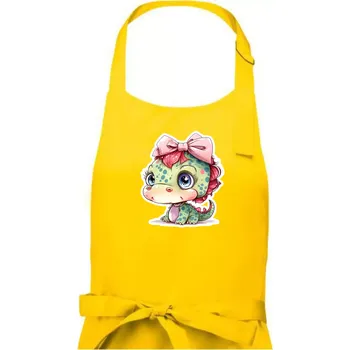 Kuchyňská zástěra Dračí holčička - Dámská zástěra na vaření - Univerzální velikost ( Žlutá )