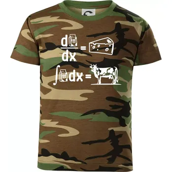 Chlapecké tričko Matematika mléko - Dětské maskáčové triko - 134 cm/8 let ( Hnědý maskáč )