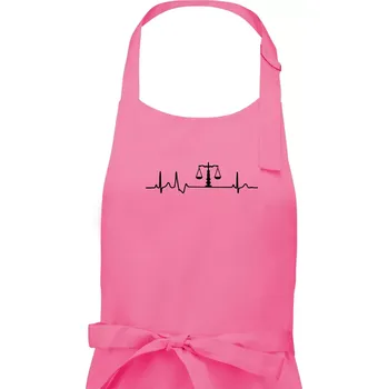 Kuchyňská zástěra EKG soudce - Dámská zástěra na vaření - Univerzální velikost ( Růžová )