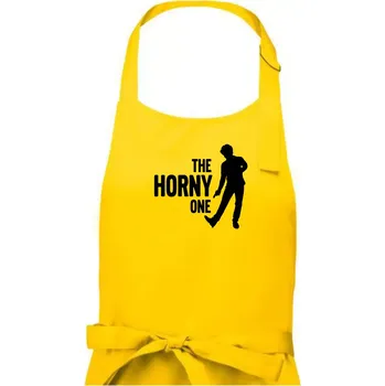 Kuchyňská zástěra Bachelor party - The horny one - Pánská zástěra na vaření - Univerzální velikost ( Žlutá )