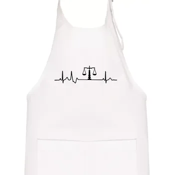 Kuchyňská zástěra EKG soudce - Dětská zástěra na vaření - Univerzální velikost ( Bílá )