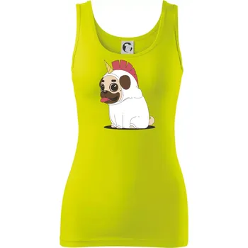 Dámské tričko Mops a jednorožec - Dámské tílko - XS ( Limetková )