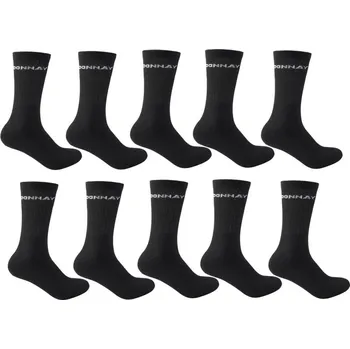 Pánské ponožky Donnay 10 Pack Crew Socks Plus Size Black Mens 12&#x2B;