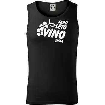 Jaro, léto, víno, zima - Tílko pánské Core - 2XL ( Černá )