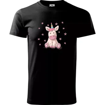 Pánské tričko Jednorožec miminko - Klasické pánské triko vyšší gramáže - XS ( Černá )