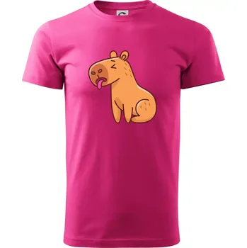 Pánská móda Unavená kapybara - Klasické pánské triko vyšší gramáže - 3XL ( Purpurová )