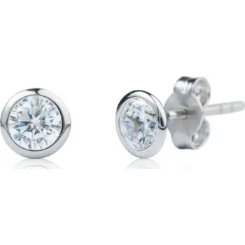 Náušnice Luxur, Minimalistické náušnice Mirie II, bílé zlato se zirkony, 585-16-3-2512.1B00.0.00.001.02