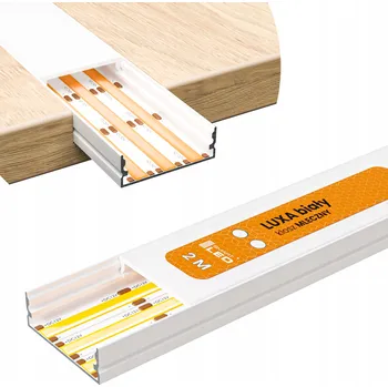 LED osvětlení LED hliníkový profil pro pásky, široký, Nástěnný / zápustný, pro 3 pásky, 2M