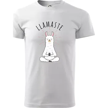 Pánské tričko Yoga Llamaste - Triko extra velké (5-8XL) - 6XL ( Bílá )
