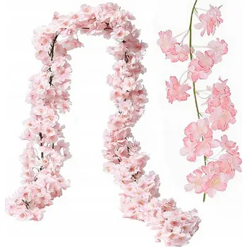 umělá květina GIRLANDA UMĚLÉ KVĚTY POPÍNAVÉ ROSTLINY POPÍNAVÉ TŘEŠŇOVÉ JABLONĚ 180 CM VIŠEŇ