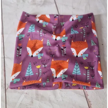 Flísový nákrčník Yháček, Liščí hlavy na starofialové