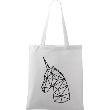 Geometrie - Jednorožec - Taška bavlněná - 42 x 38 cm ( Bílá )