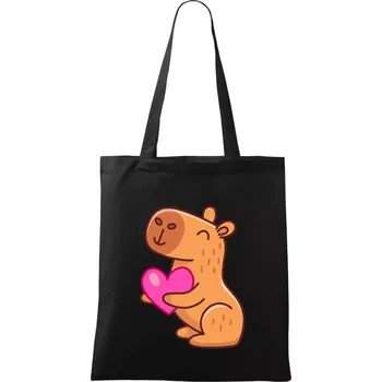 Nákupní taška Zamilovaná kapybara - Taška bavlněná - 42 x 38 cm ( Černá )