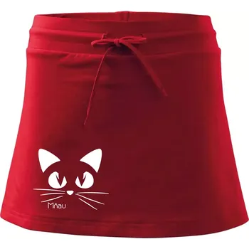 Dámská sukně Kočka mňau - Sportovní sukně - two in one - XS ( Červená )