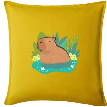 Polštář Kapybara ve vodě - Polštář 50x50 - 50x50 - Pouze potah ( Žlutá )