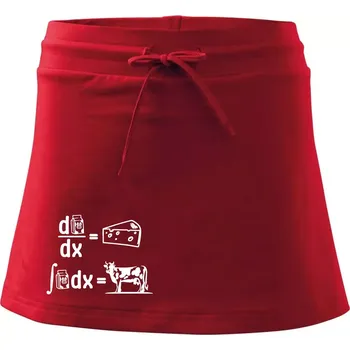 Dámská sukně Matematika mléko - Sportovní sukně - two in one - XS ( Červená )