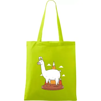 Alpaka kreslená - Taška bavlněná - 42 x 38 cm ( Limetková )