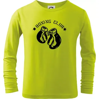 Dětská móda Boxing club nápis - Triko dětské Long Sleeve - 134 cm/8 let ( Limetková )