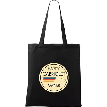 Nákupní taška Happy Cabriolet Owner - Taška bavlněná - 42 x 38 cm ( Černá )
