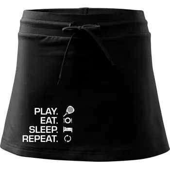 Dámská sukně Play eat sleep repeat padel - Sportovní sukně - two in one - XL ( Černá )