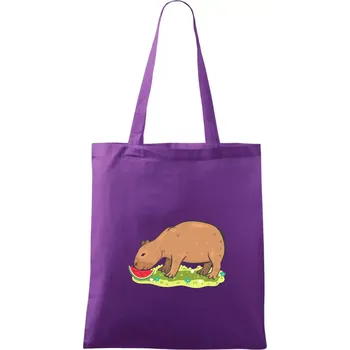 Kapybara a meloun - Taška bavlněná - 42 x 38 cm ( Fialová )