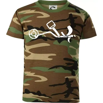 Chlapecké oblečení Detektor na hledání kovů - Dětské maskáčové triko - 146 cm/10 let ( Hnědý maskáč )