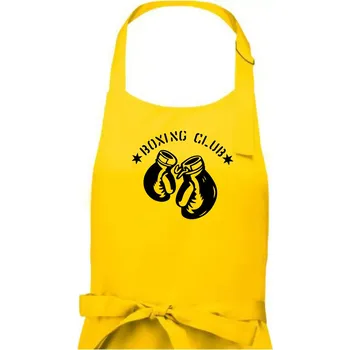 Kuchyňská zástěra Boxing club nápis - Pánská zástěra na vaření - Univerzální velikost ( Žlutá )