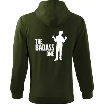 Pánská mikina Bachelor party - The badass one - Mikina s kapucí na zip trendy zipper - M ( Military )