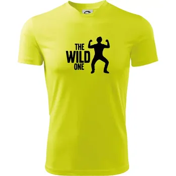 Pánské tričko Bachelor party - The wild one - Pánské triko Fantasy sportovní (dresovina) - 2XL ( Neonově žlutá )