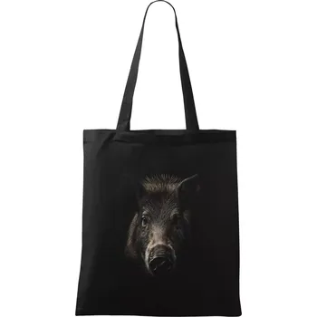 Nákupní taška Divočák fotka - Taška bavlněná - 42 x 38 cm ( Černá )