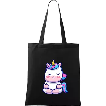 Nákupní taška Yoga jednorožec - relax - Taška bavlněná - 42 x 38 cm ( Černá )