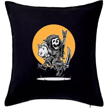 Polštář Jednorozeč vs. smrtka - Polštář 50x50 - 50x50 - Pouze potah ( Černá )