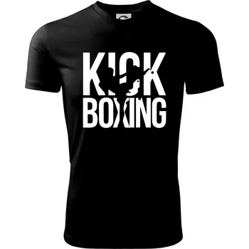 Nápis Kick Boxing - Dětské triko sportovní (dresovina) - 158 cm/12 let ( Černá )