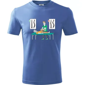 Chlapecké tričko Fyziologické zakřivení páteře - Tričko dětské bavlněné - 98 cm / 2 roky ( Azurově modrá )