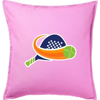 Polštář Padel logo barevné - Polštář 50x50 - 50x50 - Pouze potah ( Růžová )