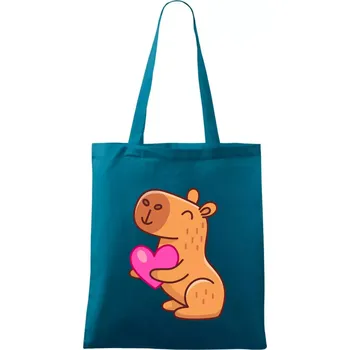 Zamilovaná kapybara - Taška bavlněná - 42 x 38 cm ( Petrolejová )