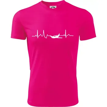EKG letadlo - Dětské triko sportovní (dresovina) - 146 cm/10 let ( Neon Pink )