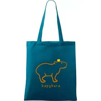 Kapybara hnědý obrys (Moňas) - Taška bavlněná - 42 x 38 cm ( Petrolejová )