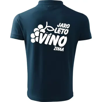 Pánská košile Jaro, léto, víno, zima - Polokošile pánská Pique Polo 203 - S ( Námořní modrá (velmi tmavá - téměř černá) )