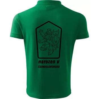Pánská košile Narozen / narozena v Československu - Polokošile pánská Pique Polo 203 - XL ( Středně zelená )