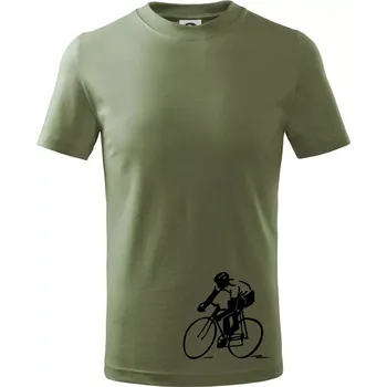 Chlapecké oblečení Silniční cyklista - Tričko dětské bavlněné - 134 cm/8 let ( Khaki )
