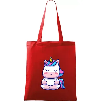 Nákupní taška Yoga jednorožec - relax - Taška bavlněná - 42 x 38 cm ( Červená )