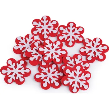 Vánoční dekorace Vánoční filcová vločka Ø50 mm Varianta: 1 červená, Balení: 10 ks