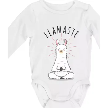 Kojenecký body Yoga Llamaste - Body kojenecké s dlouhým rukávem - Dlouhý r. do 3 měs ( Bílá )